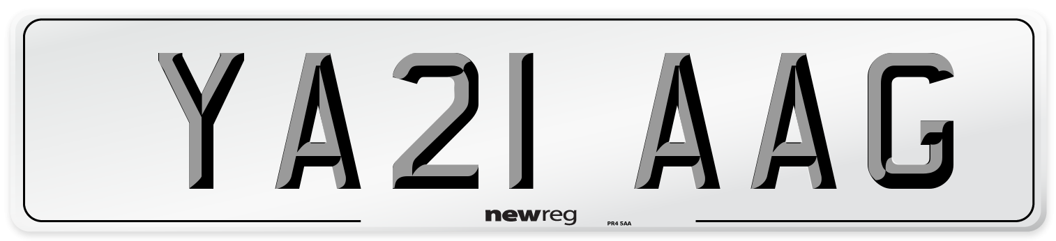 YA21 AAG Number Plate from New Reg